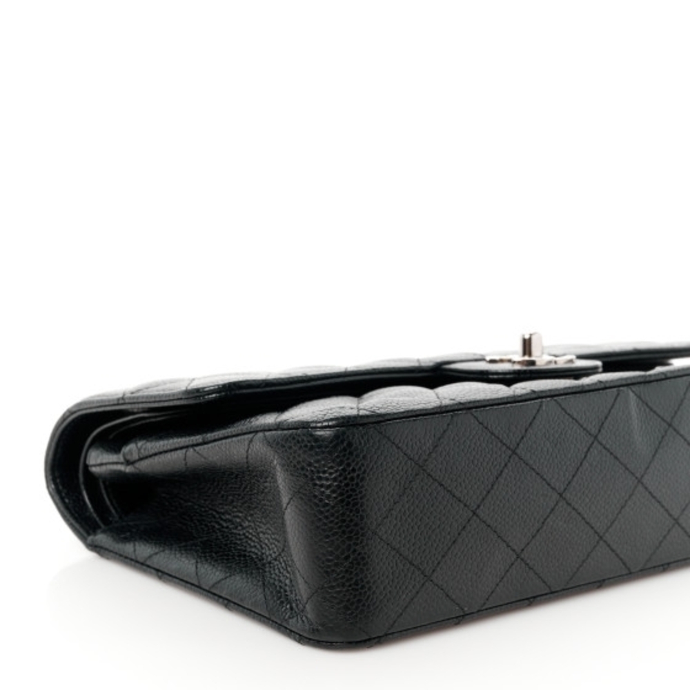 Chanel Classic Double Flap Quilted Caviar Jumbo Bag - Picture 4 of 11